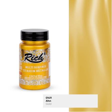 Rich Multi Surface Titanium Metalik Boya 90 cc - 01411 Altın
