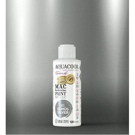 Aquacool Trend Metalik Boya 120 ml - 901 Gümüş