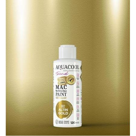 Aquacool Trend Metalik Boya 120 ml - 902 Altın