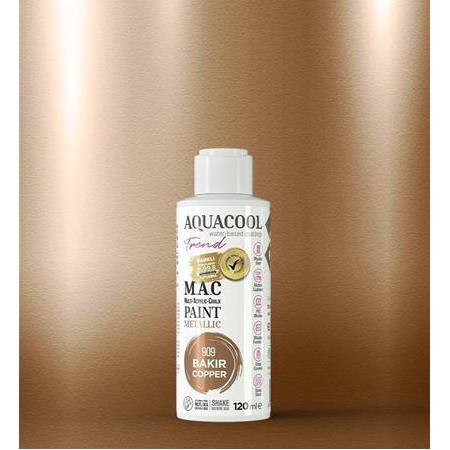 Aquacool Trend Metalik Boya 120 ml - 909 Bakır
