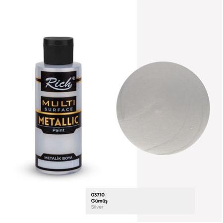Rich Multi Surface Metalik Boya 120 cc - 6502 Gümüş (03710)