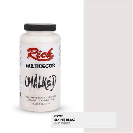 Rich Multi Decor Chalked Akrilik Boya 500 cc - 4504 Eskimiş Beyaz (03699)