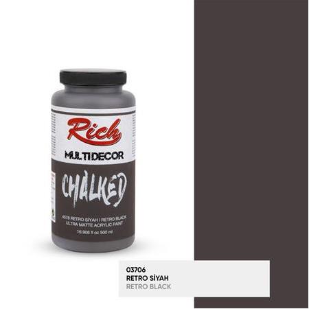 Rich Multi Decor Chalked Akrilik Boya 500 cc - 4578 Retro Siyah (03706)