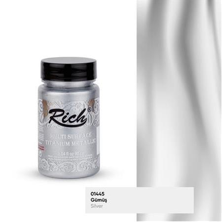 Rich Multi Surface Titanium Metalik Boya 90 cc - 01445 Gümüş