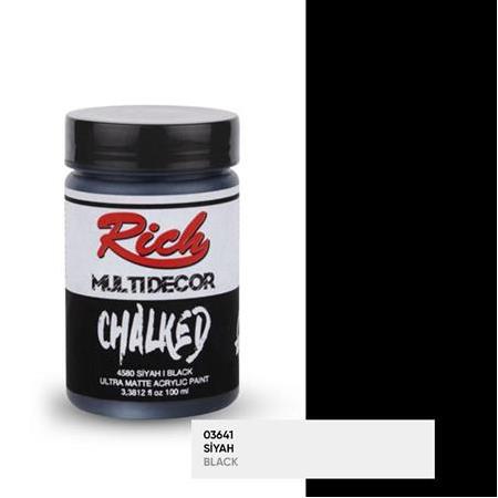 Rich Multi Decor Chalked Akrilik Boya 100 cc - 4580 Siyah (03641)